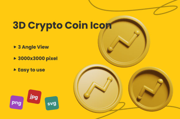 3D Crypto Coin Icon: Design and Application
