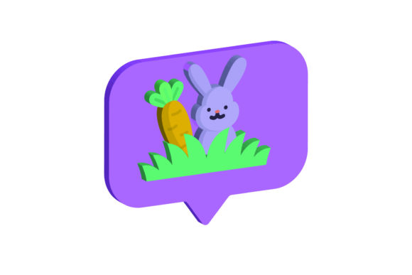 3D Easter Icon Carrot and Bunny: A Unique Digital Design for Celebrations