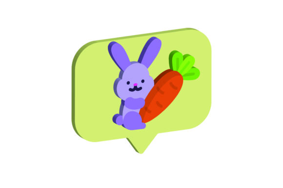 3D Easter Icon Rabbit Holding Carrots: A Creative and Practical Design Asset