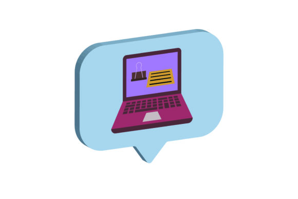 3D Icon Laptop Paper for Creative and Professional Use