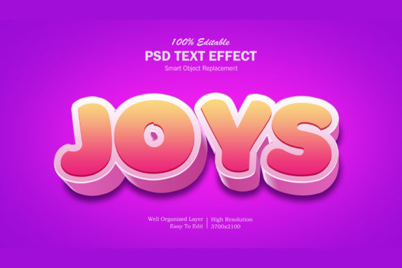 3D Joys Colorful Text Effect: Creative Expression Made Easy