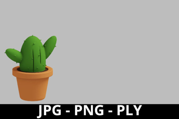3D Rendering Cactus in a Pot