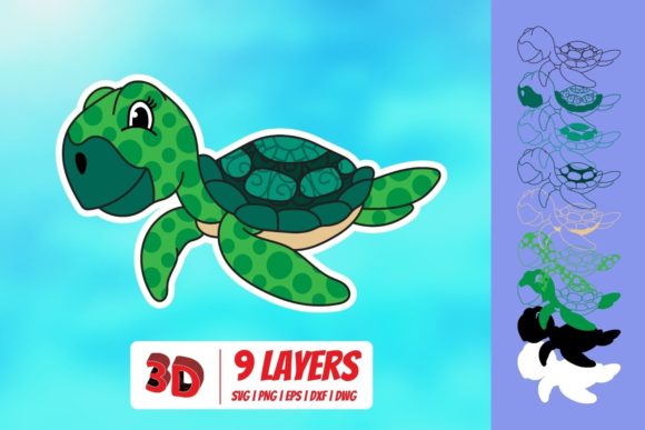 3D Sea Turtle SVG for Creative and Practical Applications