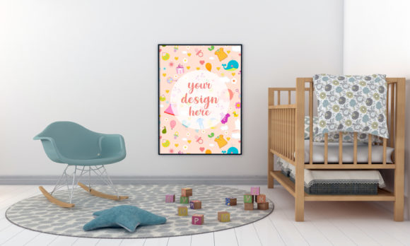 A 3D Rendering of a Modern Kids Bedroom