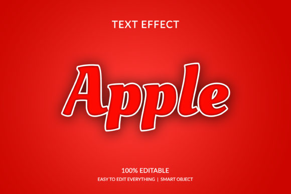 Apple Fruit Color 3D Style Text Effect