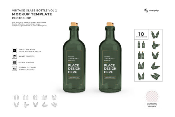 Evaluating the Vintage Glass Bottle 3D Mockup Bundle 2