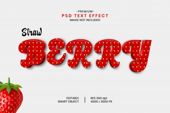 Fruit Strawberry Editable 3D Text Effect for Creative Expression