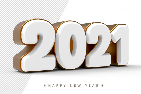 Happy New Year 3D Text Isolated