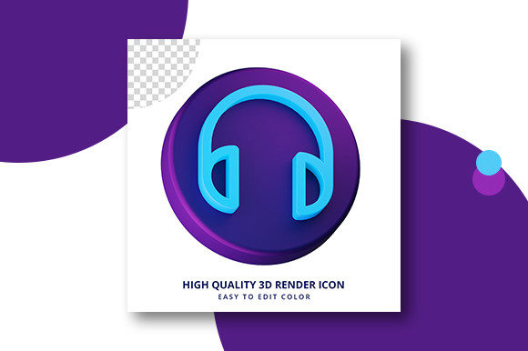 Headphone Icon in 3d Rendering Premium: A Strategic Tool for Visual Communication