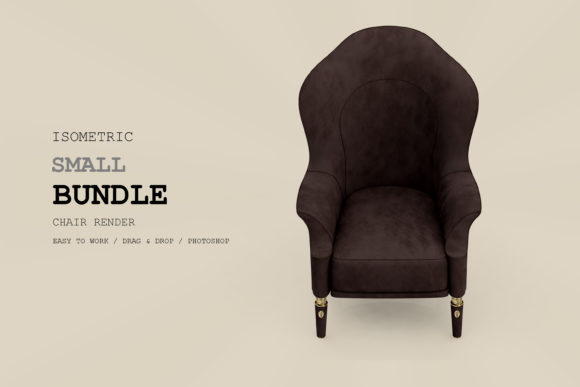 Isometric Armchair 3D Rendering Pack 57: Strategic Visual Asset for Purposeful Design