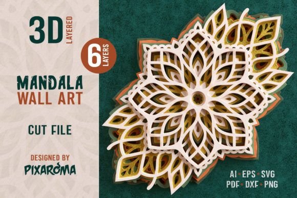 Layered 3D Mandala Wall Art Cut File