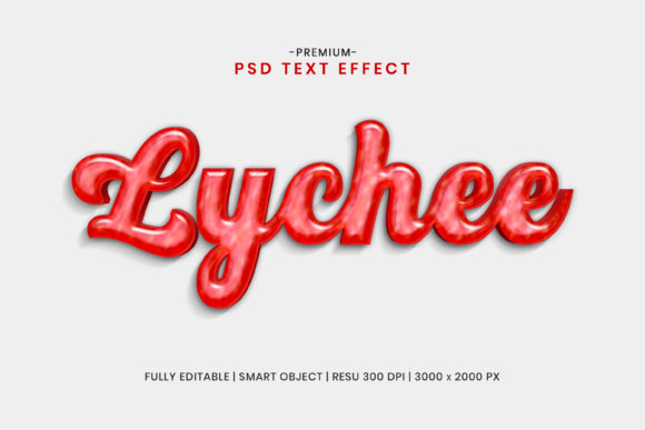 Lychee Fruit Editable 3D Text Effect
