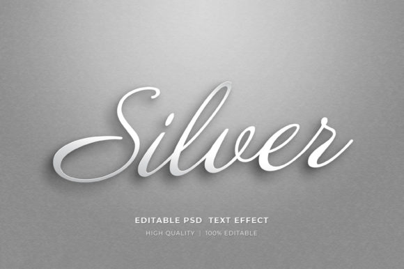 Silver Editable 3D Text Style Effect