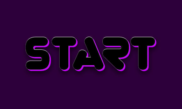 Start Purple Style 3d Text Effect